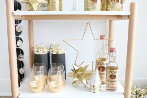 Black & White New Year's Eve Bar Cart Styling Tips