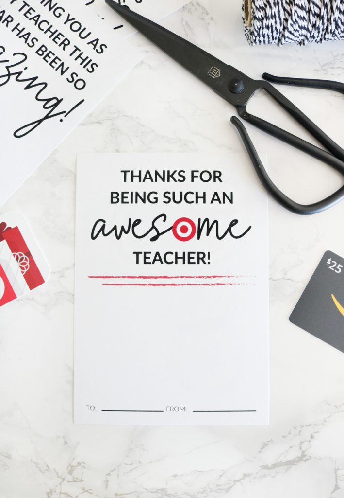 Amazon and Target Teacher Appreciation Printable Gift Card Holders ...