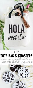 DIY Tote Bag & Coasters Easy Gift Idea Made with Cricut Infusible Ink