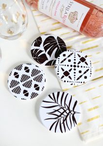 DIY Tropical Inspired Coasters made with Cricut Infusible Ink