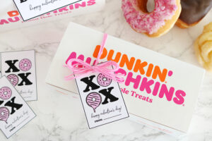 Dunkin Donuts Valentine's Day Gift Idea with Printable Tags