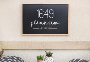 DIY Black & White Modern Address Sign