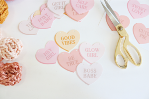 Free Printable Empowerment Themed Conversation Heart Banner